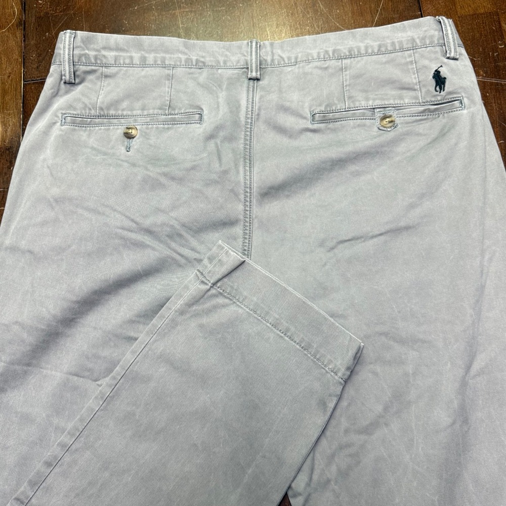 Polo Ralph Lauren Chino Pants Mens 34/32 Grey Slim Stretch Cotton Twill